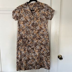 Vintage 70s Hawaiian Print Shift Dress